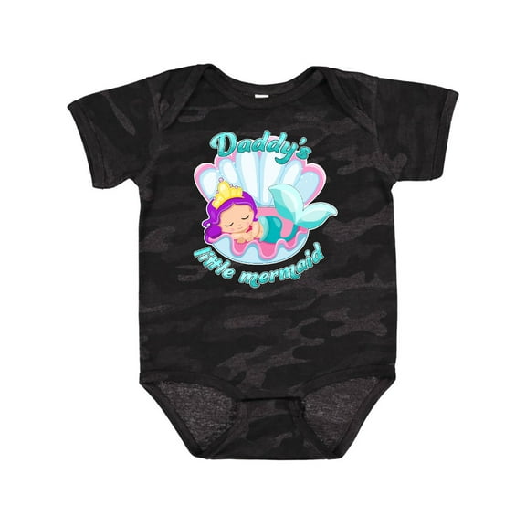 Inktastic Daddy's Little Mermaid Girls Baby Bodysuit