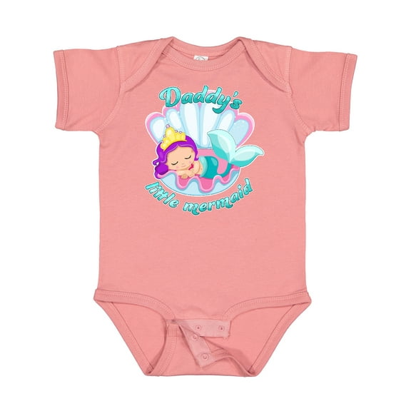 Inktastic Daddy's Little Mermaid Girls Baby Bodysuit