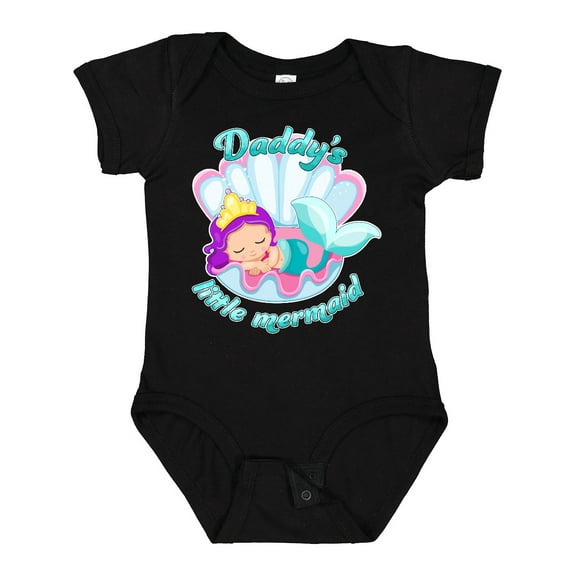 Inktastic Daddy's Little Mermaid Girls Baby Bodysuit