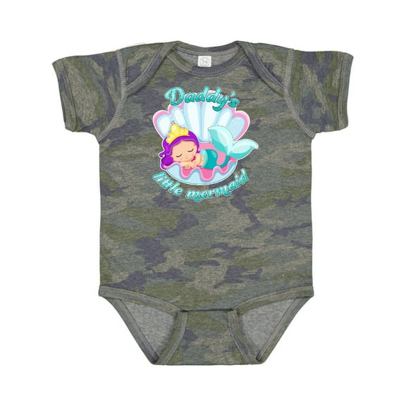 Inktastic Daddy's Little Mermaid Girls Baby Bodysuit
