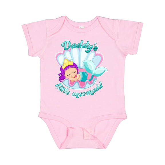 Inktastic Daddy's Little Mermaid Girls Baby Bodysuit