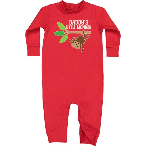 Inktastic Daddy's Little Monkey Baby Fleece Romper