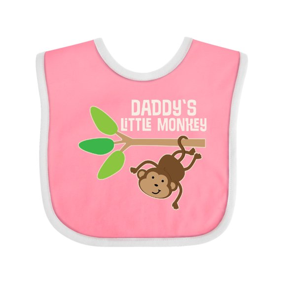 Inktastic Daddy's Little Monkey Boys or Girls Baby Bib
