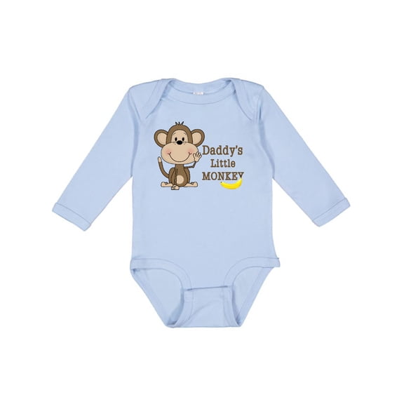 Inktastic Daddy's Little Monkey Boys or Girls Long Sleeve Baby Bodysuit