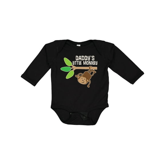 Inktastic Daddy's Little Monkey Boys or Girls Long Sleeve Baby Bodysuit