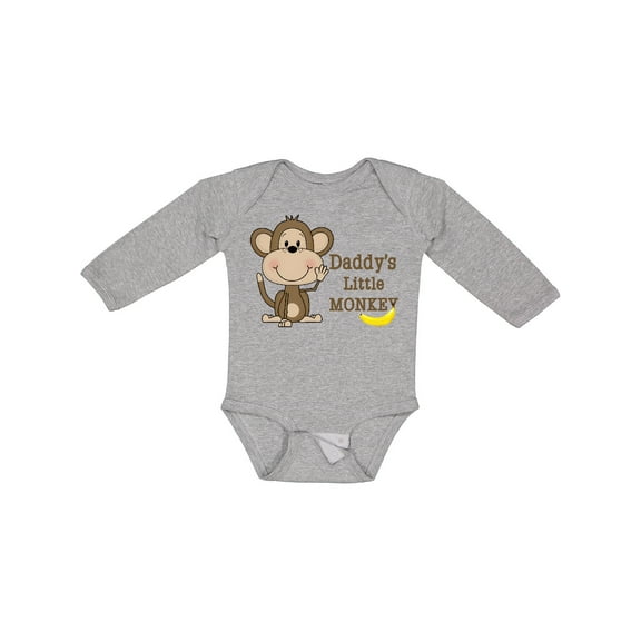 Inktastic Daddy's Little Monkey Boys or Girls Long Sleeve Baby Bodysuit
