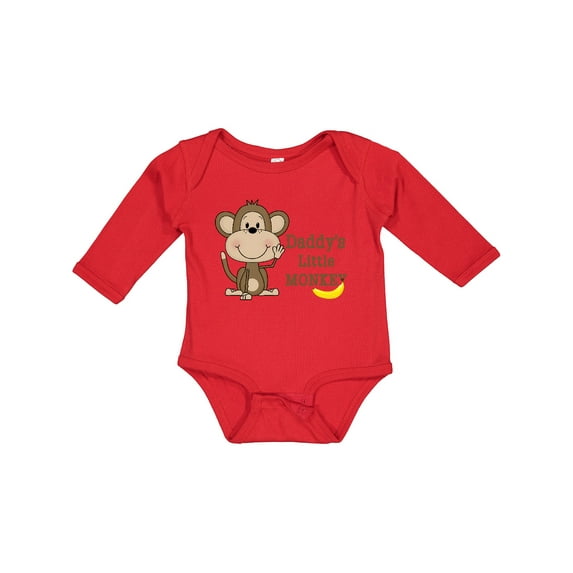 Inktastic Daddy's Little Monkey Boys or Girls Long Sleeve Baby Bodysuit