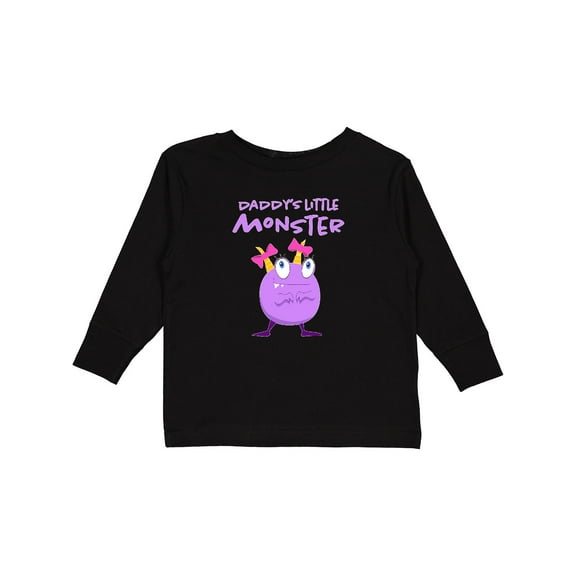 Inktastic Daddy's Little Monster Girls Long Sleeve Toddler T-Shirt