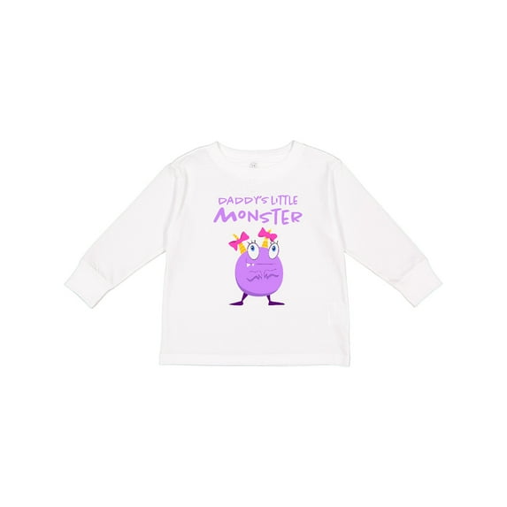 Inktastic Daddy's Little Monster Girls Long Sleeve Toddler T-Shirt