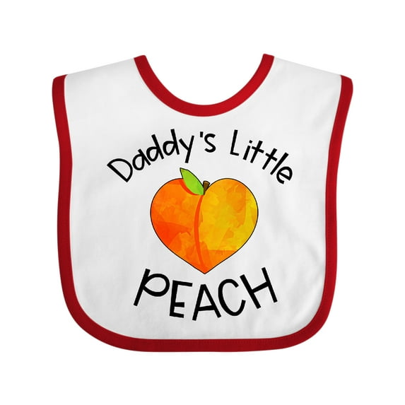 Inktastic Daddy's Little Peach Cute Peach Heart Boys or Girls Baby Bib