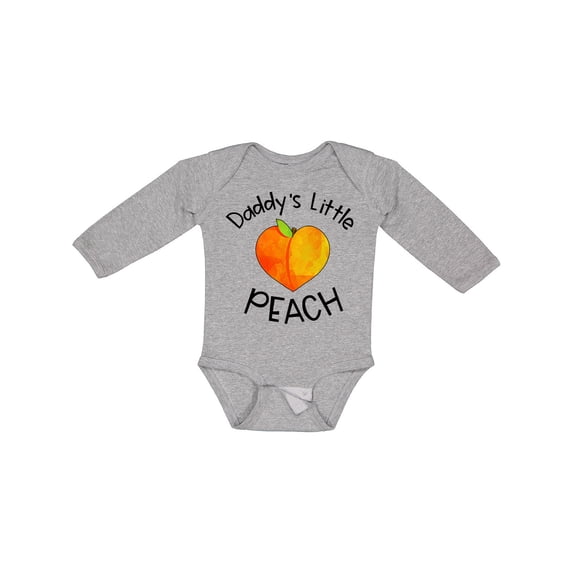 Inktastic Daddy's Little Peach Cute Peach Heart Boys or Girls Long Sleeve Baby Bodysuit