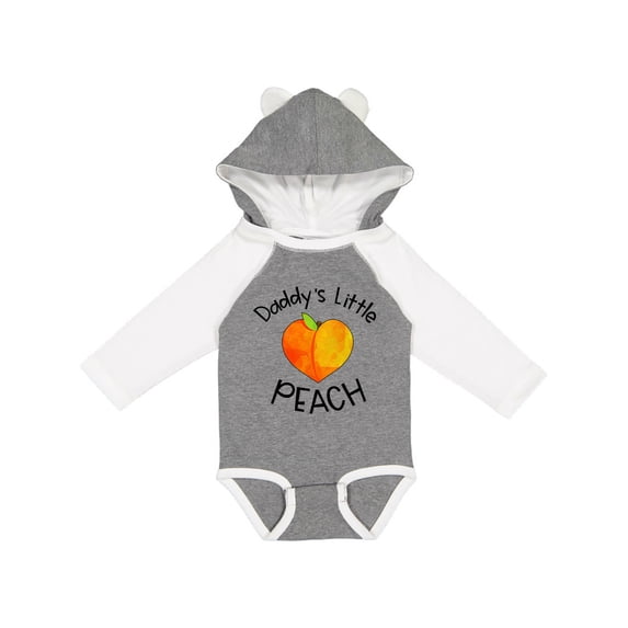 Inktastic Daddy's Little Peach Cute Peach Heart Boys or Girls Long Sleeve Baby Bodysuit