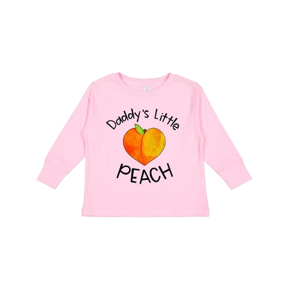 Inktastic Daddy's Little Peach Cute Peach Heart Boys or Girls Long Sleeve Toddler T-Shirt