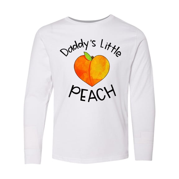 Inktastic Daddy's Little Peach Cute Peach Heart Long Sleeve Youth T-Shirt