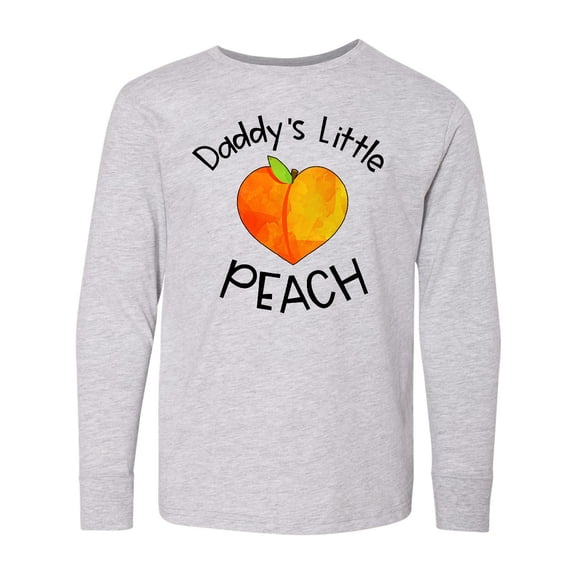 Inktastic Daddy's Little Peach Cute Peach Heart Long Sleeve Youth T-Shirt