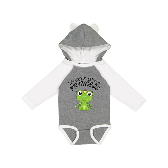 Inktastic Daddy's Little Princess- cute frog Girls Long Sleeve Baby Bodysuit