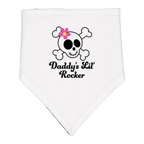 Inktastic Daddy's Little Rocker Skull Baby Bandana Bib
