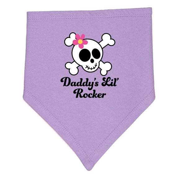 Inktastic Daddy's Little Rocker Skull Baby Bandana Bib