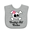 thumbnail image 1 of Inktastic Daddy's Little Rocker Skull Girls Baby Bib, 1 of 4