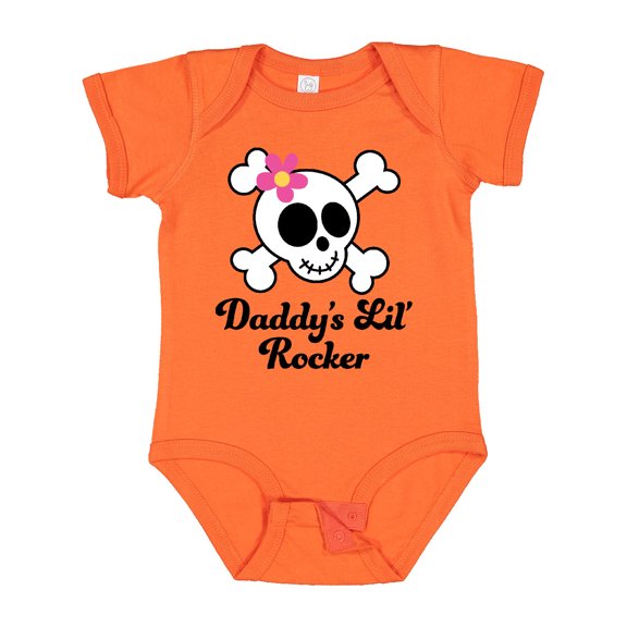 Inktastic Daddy's Little Rocker Skull Girls Baby Bodysuit
