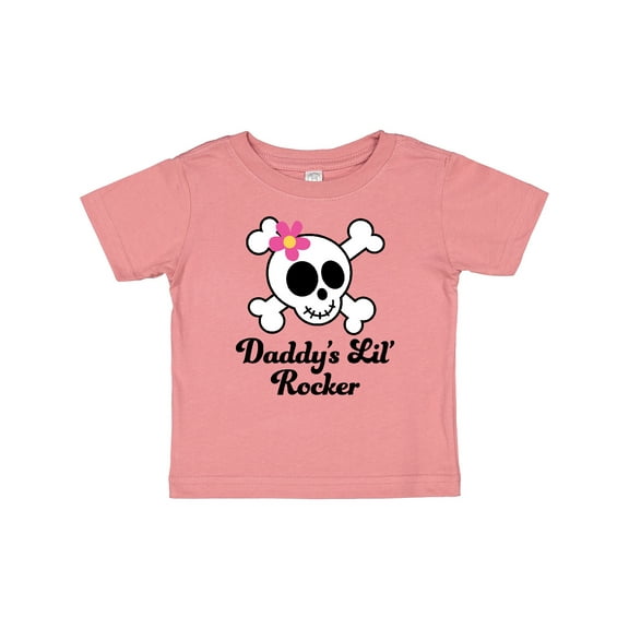 Inktastic Daddy's Little Rocker Skull Girls Baby T-Shirt
