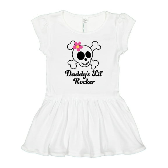 Inktastic Daddy's Little Rocker Skull Girls Toddler Dress
