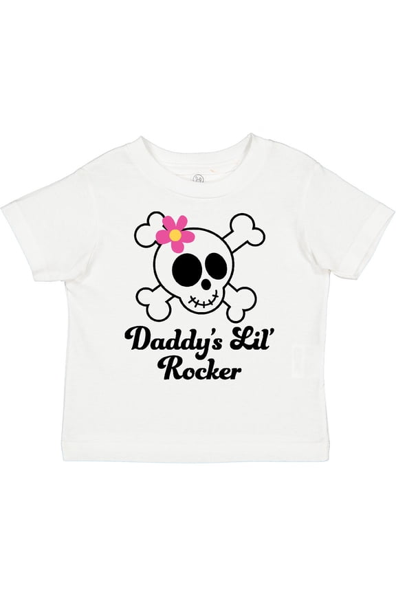 Daddy's Little Rocker Skull Girls Toddler T-Shirt