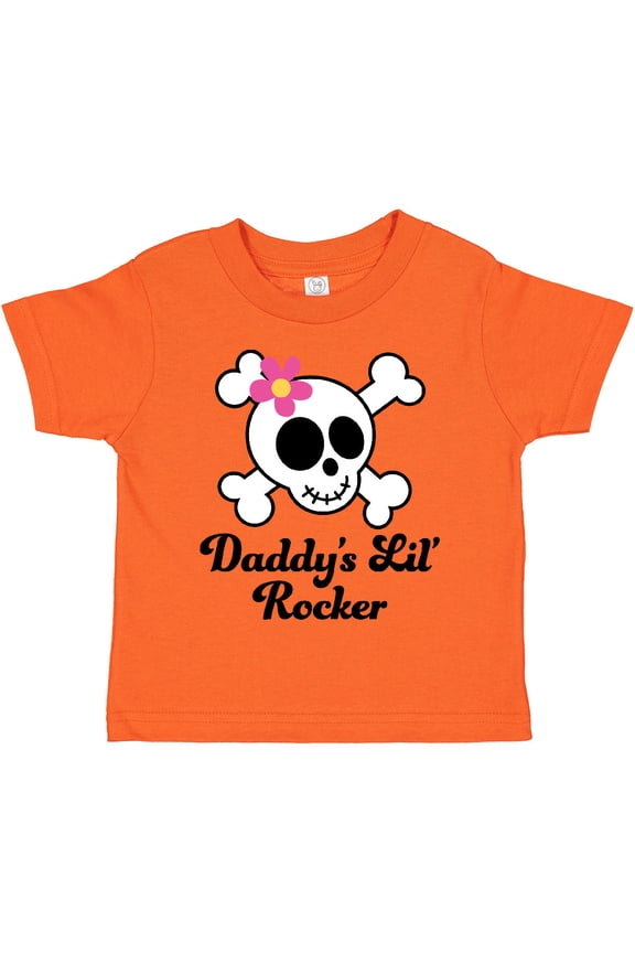 Daddy's Little Rocker Skull Girls Toddler T-Shirt