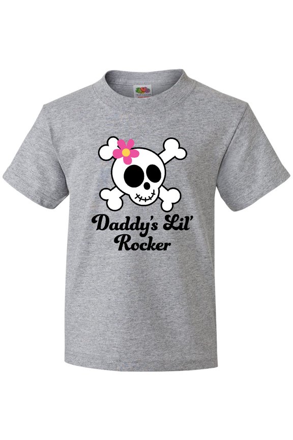 Daddy's Little Rocker Skull Youth T-Shirt