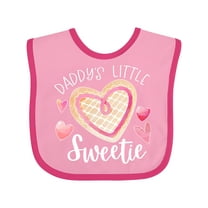 Inktastic Daddy's Little Sweetie with Pink Heart Cookie Boys or Girls Baby Bib