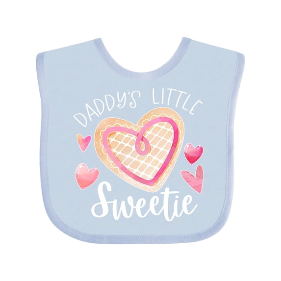Inktastic Daddy's Little Sweetie with Pink Heart Cookie Boys or Girls Baby Bib