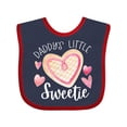 thumbnail image 1 of Inktastic Daddy's Little Sweetie with Pink Heart Cookie Boys or Girls Baby Bib, 1 of 4