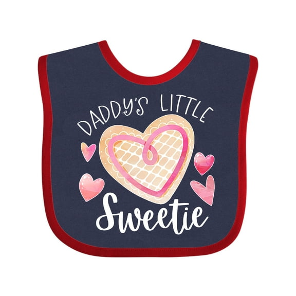 Inktastic Daddy's Little Sweetie with Pink Heart Cookie Boys or Girls Baby Bib