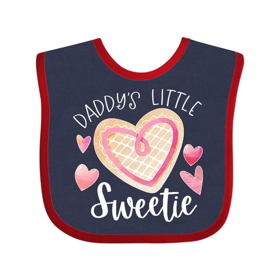 Inktastic Daddy's Little Sweetie with Pink Heart Cookie Boys or Girls Baby Bib