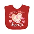 thumbnail image 1 of Inktastic Daddy's Little Sweetie with Pink Heart Cookie Boys or Girls Baby Bib, 1 of 4