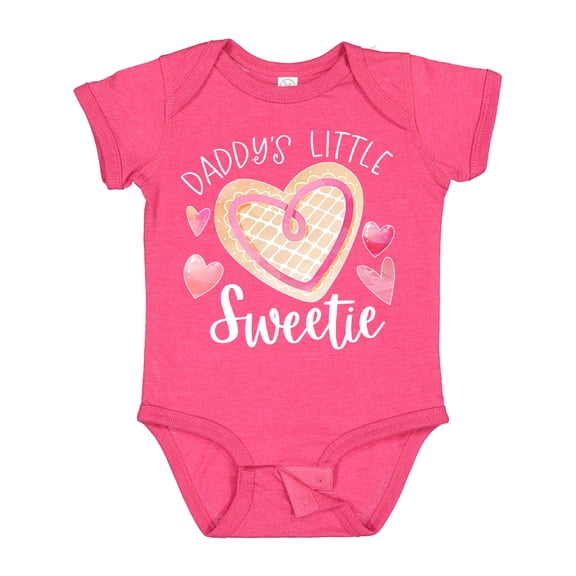Inktastic Daddy's Little Sweetie with Pink Heart Cookie Boys or Girls Baby Bodysuit