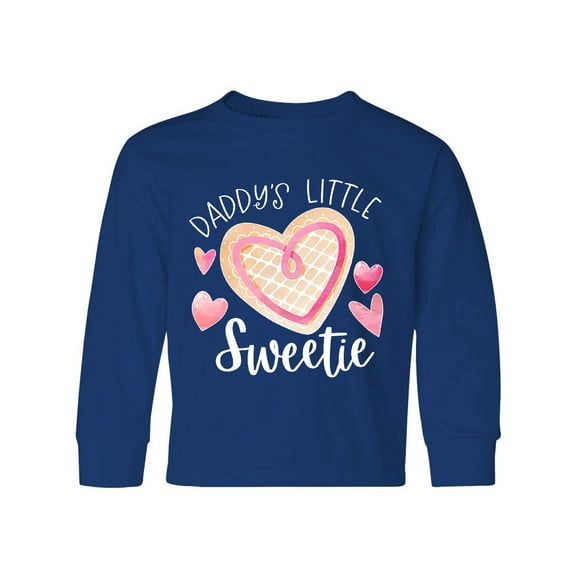 Inktastic Daddy's Little Sweetie with Pink Heart Cookie Long Sleeve Youth T-Shirt