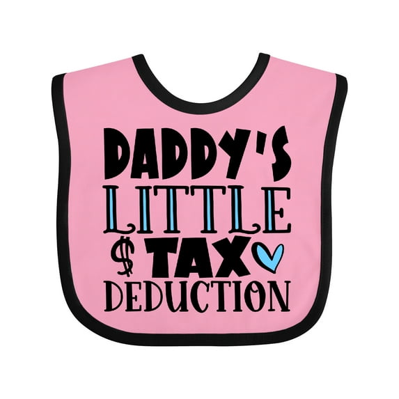 Inktastic Daddy's Little Tax Deduction Blue Hearts Boys or Girls Baby Bib