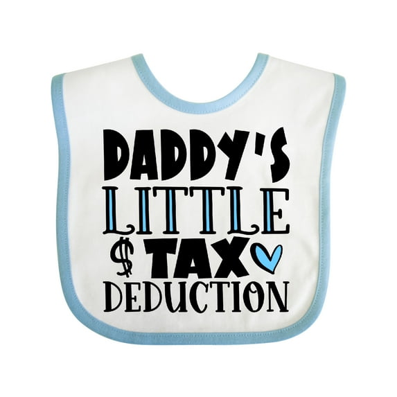 Inktastic Daddy's Little Tax Deduction Blue Hearts Boys or Girls Baby Bib