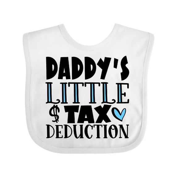 Inktastic Daddy's Little Tax Deduction Blue Hearts Boys or Girls Baby Bib