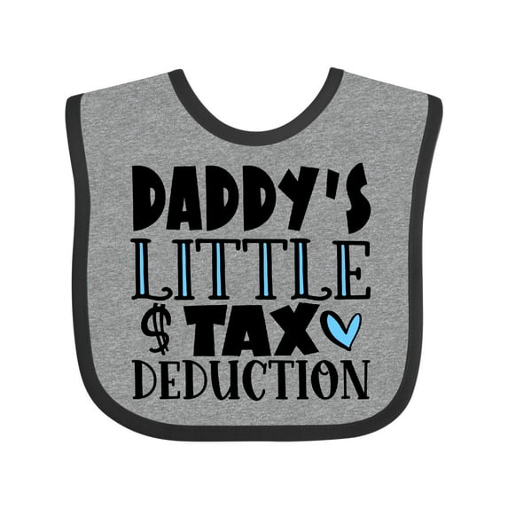 Inktastic Daddy's Little Tax Deduction Blue Hearts Boys or Girls Baby Bib