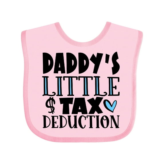 Inktastic Daddy's Little Tax Deduction Blue Hearts Boys or Girls Baby Bib