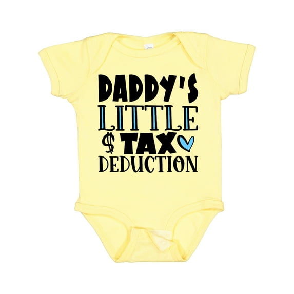 Inktastic Daddy's Little Tax Deduction Blue Hearts Boys or Girls Baby Bodysuit