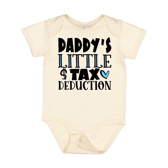Inktastic Daddy's Little Tax Deduction Blue Hearts Boys or Girls Baby Bodysuit