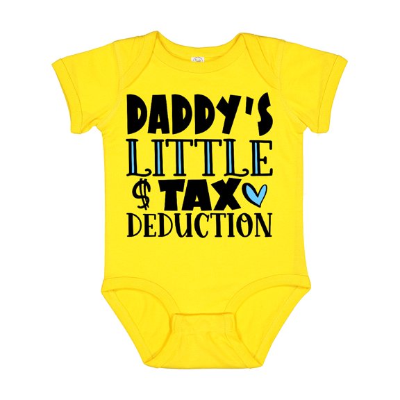 Inktastic Daddy's Little Tax Deduction Blue Hearts Boys or Girls Baby Bodysuit