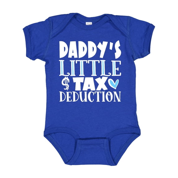 Inktastic Daddy's Little Tax Deduction Blue Hearts Boys or Girls Baby Bodysuit