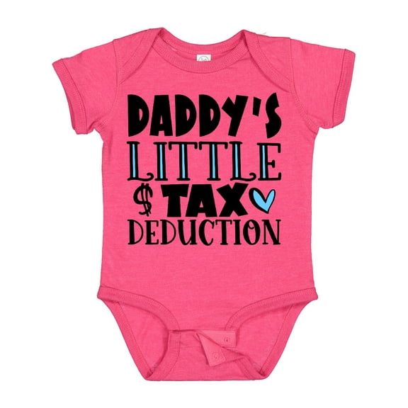 Inktastic Daddy's Little Tax Deduction Blue Hearts Boys or Girls Baby Bodysuit