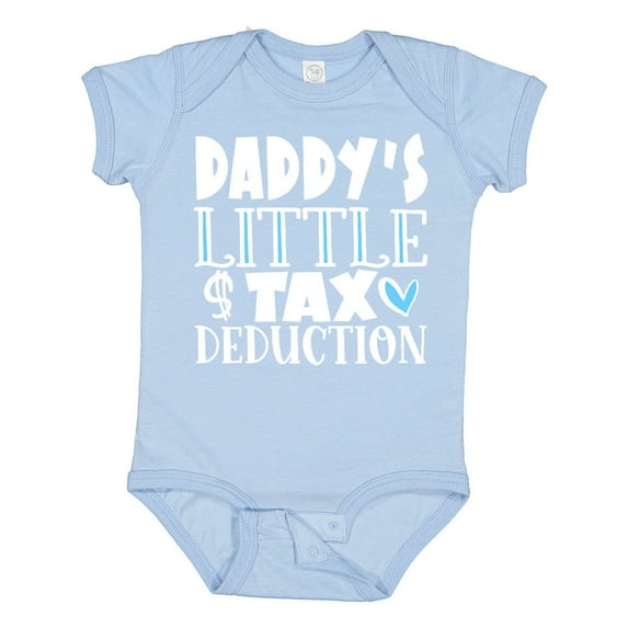 Inktastic Daddy's Little Tax Deduction Blue Hearts Boys or Girls Baby Bodysuit