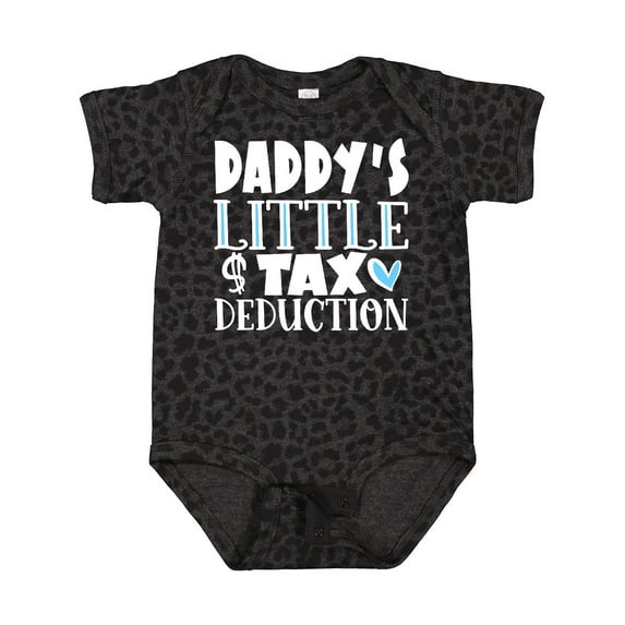 Inktastic Daddy's Little Tax Deduction Blue Hearts Boys or Girls Baby Bodysuit
