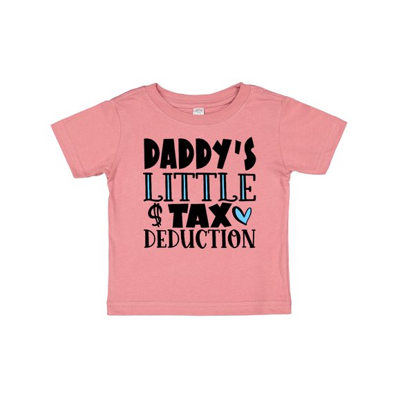 Inktastic Daddy's Little Tax Deduction Blue Hearts Boys or Girls Baby T-Shirt